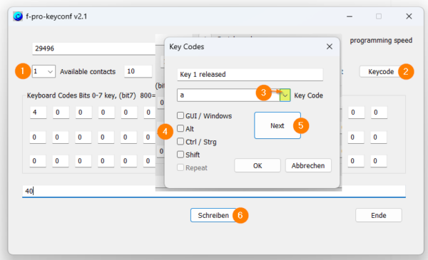 f-pro keyconf v2.1 Schritt-für-Schritt in einem Bild
